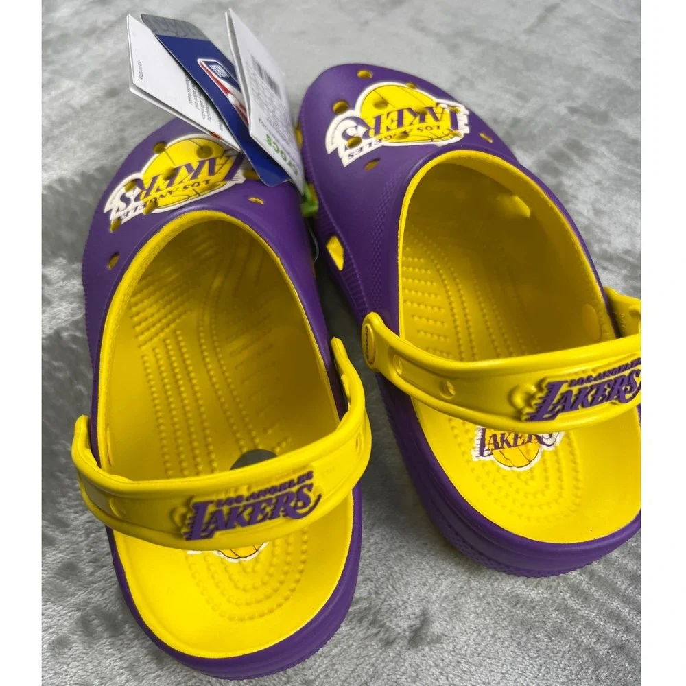 Crocs NBA Los Angeles Lakers Classic Clogs Purple Gold Mens 7 Womens 9 NWT